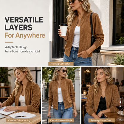 Women's Casual Zip Up Outerwear