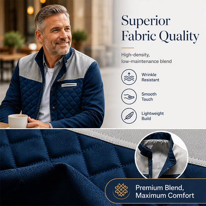 Men's Casual Stand Collar Warm Quilted Jacket