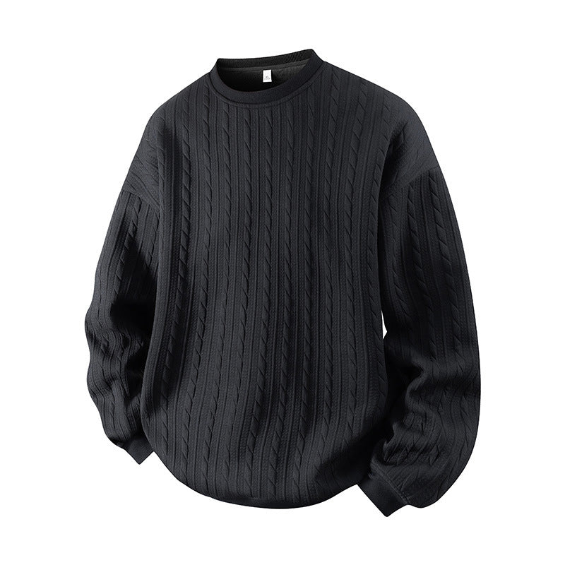 Men's Cable Knit Crewneck Sweatshirt