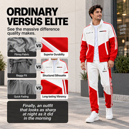 Men's Colorblock Zip-Up Jacket & Drawstring Pants Set