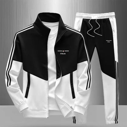 Men's Colorblock Zip-Up Jacket & Drawstring Pants Set