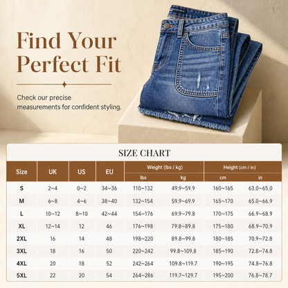 Women's Vintage Stretchy Straight Leg Denim Jeans with Distressed Patch Pockets and Frayed Raw Hem