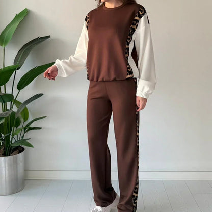 Women’s Trendy Leopard Side Print 2-Piece Set