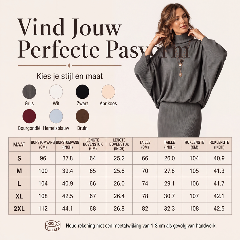 ✨Nieuw Binnen👗 Dames Set met Vleermuismouwen Top & Lange Maxi Rok 🧶 Elegante 2-delige Outfit voor Alledaags en Feest