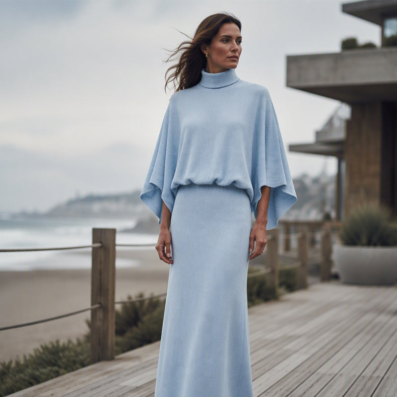 ✨Nieuw Binnen👗 Dames Set met Vleermuismouwen Top & Lange Maxi Rok 🧶 Elegante 2-delige Outfit voor Alledaags en Feest