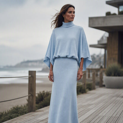 ✨Nieuw Binnen👗 Dames Set met Vleermuismouwen Top & Lange Maxi Rok 🧶 Elegante 2-delige Outfit voor Alledaags en Feest