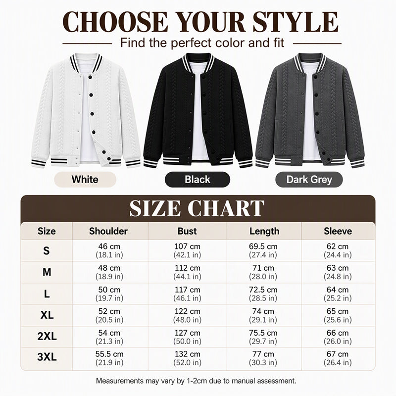 Men's Casual Jacquard Baseball Jacket
