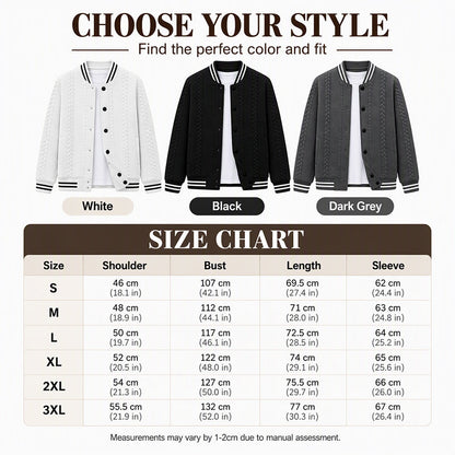 Men's Casual Jacquard Baseball Jacket
