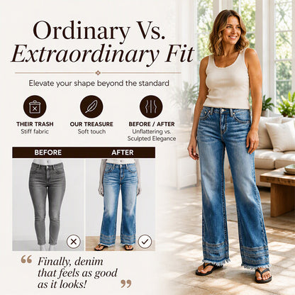 Women's Vintage Wide-Leg Jeans with Raw Hem