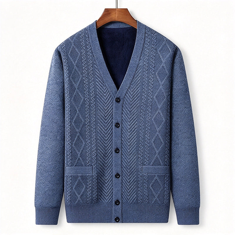 Men's Classic Thermal Cardigan Sweater