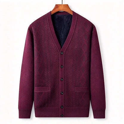 Men's Classic Thermal Cardigan Sweater