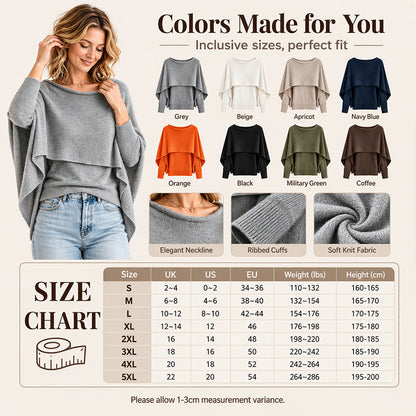 Women's Chic Mock 2-Piece Draped Shawl Top