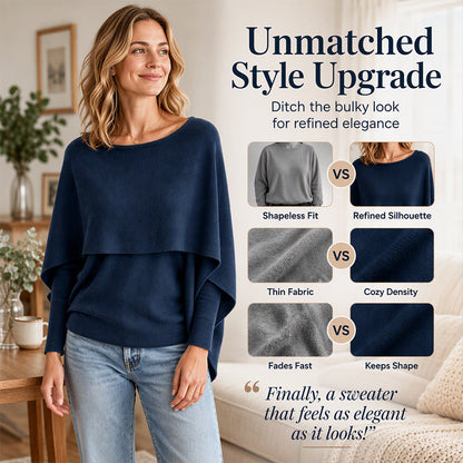 Women's Chic Mock 2-Piece Draped Shawl Top
