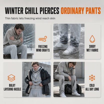 Unisex Loose Fit Sherpa Fleece Lined Joggers Warm Winter Casual Pants with Zipper Pockets