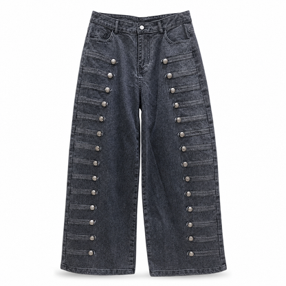 Women's Retro High Waisted Curved Leg Jeans