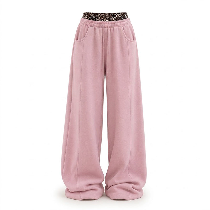 Women's Casual Leopard Print Patchwork Sweatpants