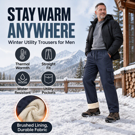 Men's Warm Plush-Lined Cargo Pants
