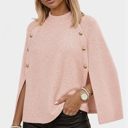 💖Black Friday Mega Deal – 50% off!💖 ☕️ Women's Buttoned Knit Cape Poncho Sweater
