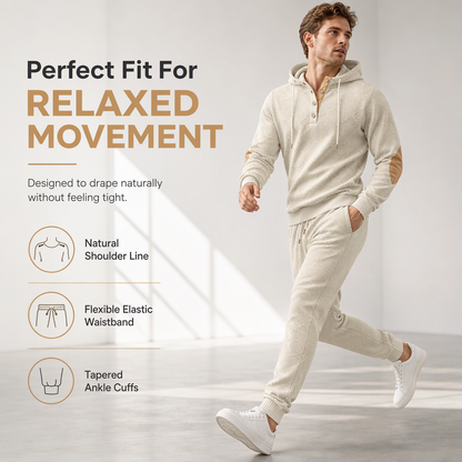 🖤Black Friday Sale:50% OFF🖤 🧥 Men's 2 Piece Hoodie Set – Premium Jacquard Knit, Breathable & Always Cool