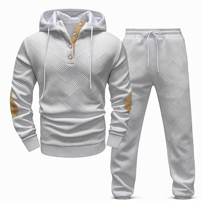 🖤Black Friday Sale:50% OFF🖤 🧥 Men's 2 Piece Hoodie Set – Premium Jacquard Knit, Breathable & Always Cool