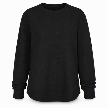 Women's Casual Loose Waffle Knit Top