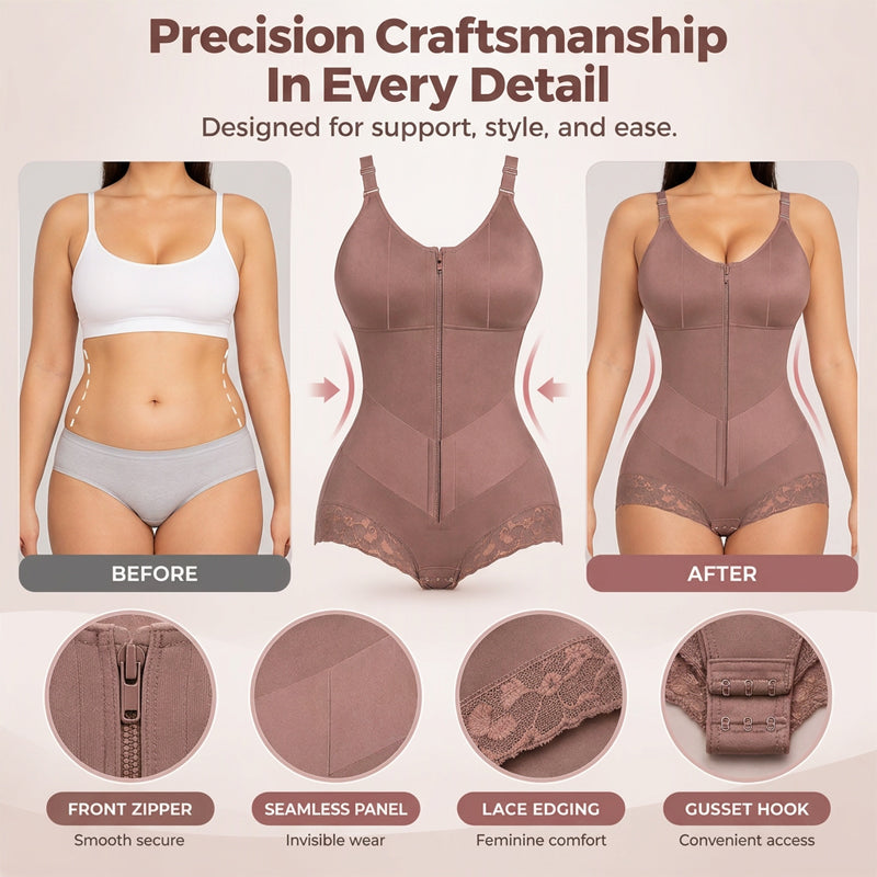 Women's Plus Size Tummy Control Bodysuit Shapewear