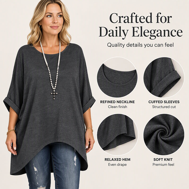 Women's Loose Batwing Sleeve Asymmetrical Top