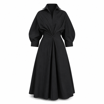 🌸 Turn-Down Collar Shirt Dress – Feminine Fit & Versatile Styling – Perfect for Every Look