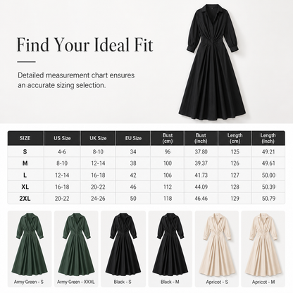 🌸 Turn-Down Collar Shirt Dress – Feminine Fit & Versatile Styling – Perfect for Every Look