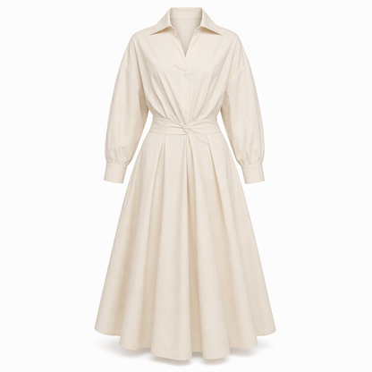 🌸 Turn-Down Collar Shirt Dress – Feminine Fit & Versatile Styling – Perfect for Every Look