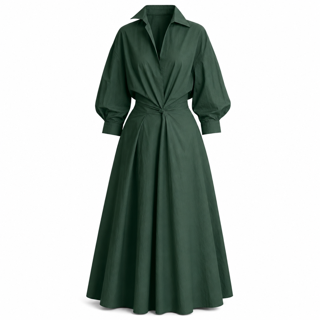🌸 Turn-Down Collar Shirt Dress – Feminine Fit & Versatile Styling – Perfect for Every Look