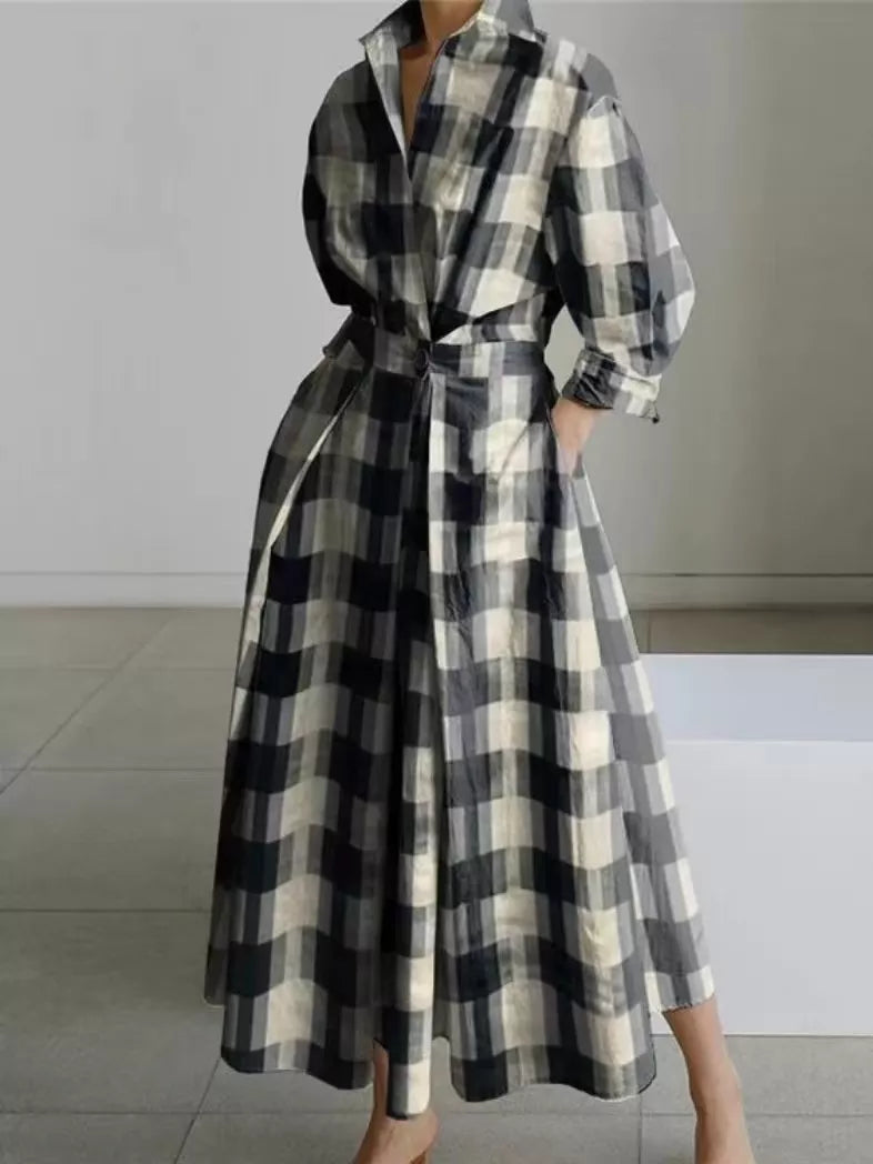 🌸 Turn-Down Collar Shirt Dress – Feminine Fit & Versatile Styling – Perfect for Every Look
