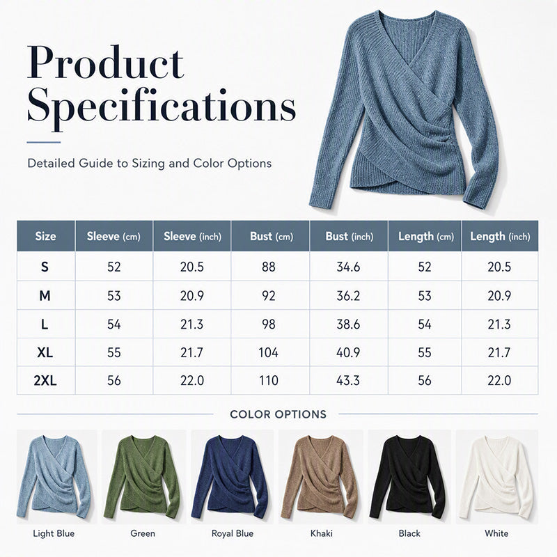 Women's Crossover V-Neck Knit Sweater