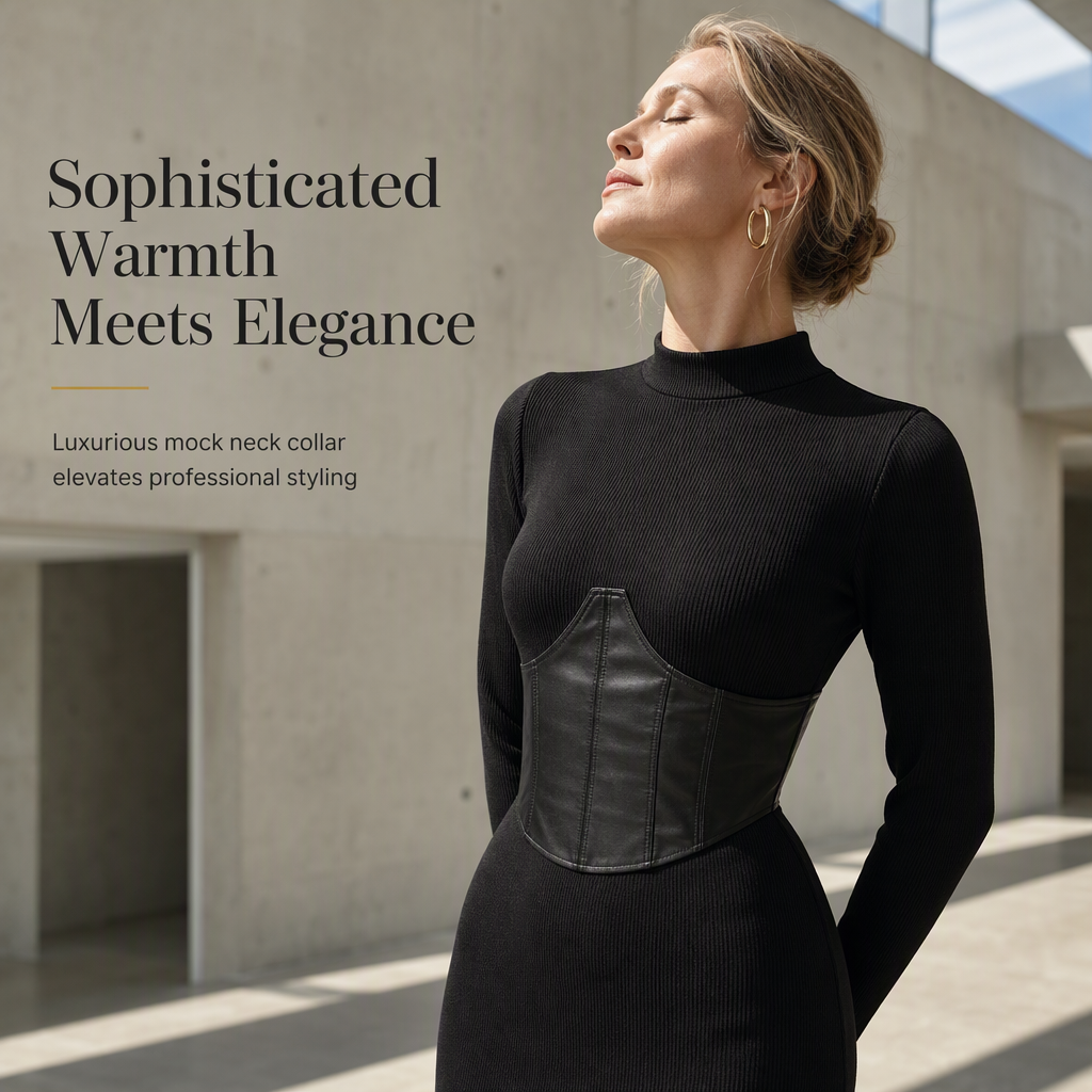 Women's Crew Neck Long Sleeve Patchwork Slim Fit Bodycon Pullover Dress