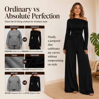 👖✨ Women's Off-Shoulder Wide-Leg Jumpsuit – Flattering, Elegant & Effortlessly Chic