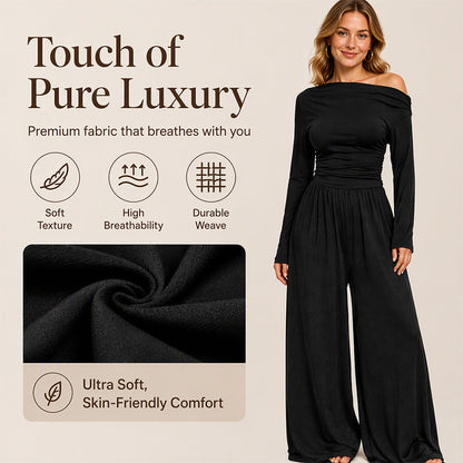 👖✨ Women's Off-Shoulder Wide-Leg Jumpsuit – Flattering, Elegant & Effortlessly Chic