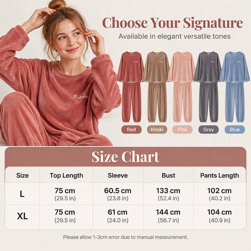 Women's Cozy Warm Coral Velvet Pajama Set
