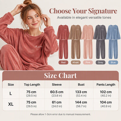 Women's Cozy Warm Coral Velvet Pajama Set