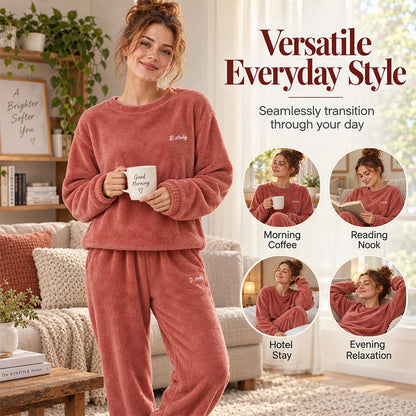 Women's Cozy Warm Coral Velvet Pajama Set