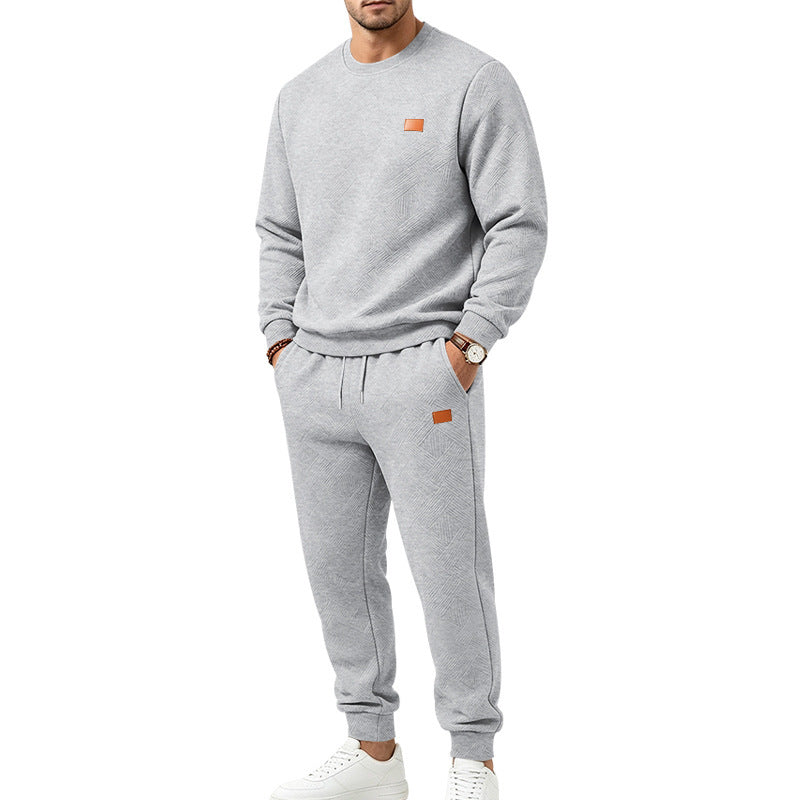 Men's Casual Textured Jacquard Sports Set