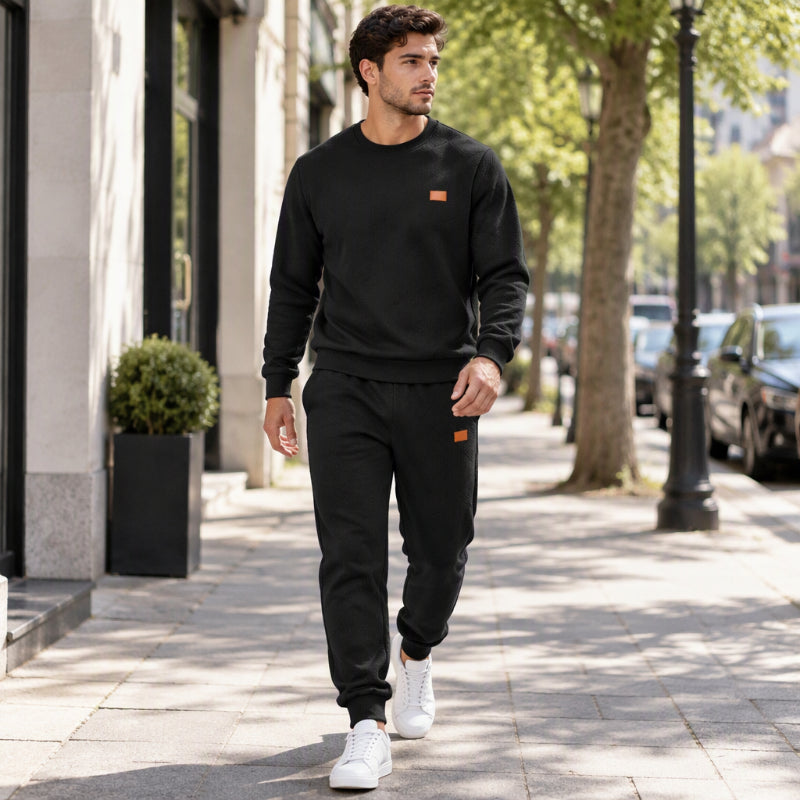 Men's Casual Textured Jacquard Sports Set