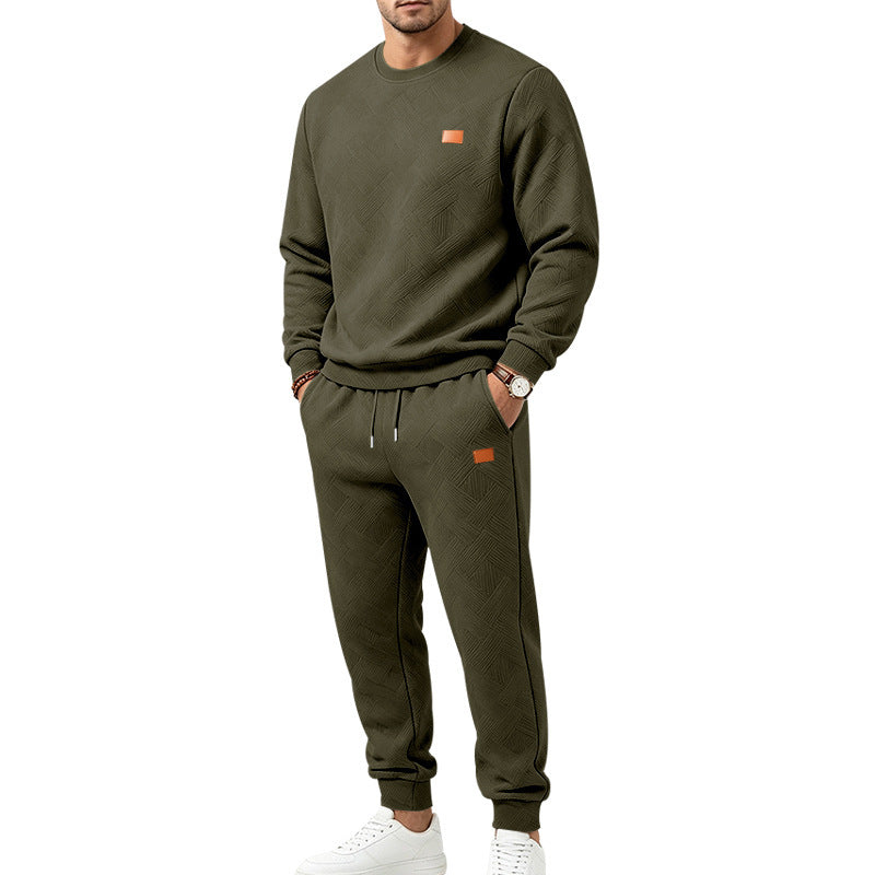 Men's Casual Textured Jacquard Sports Set