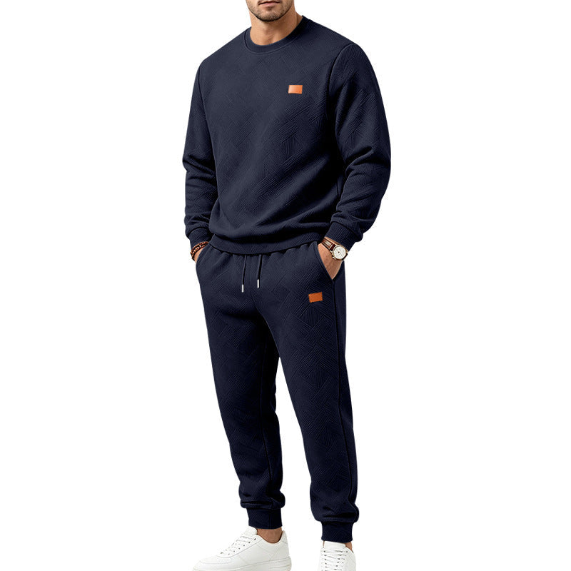 Men's Casual Textured Jacquard Sports Set