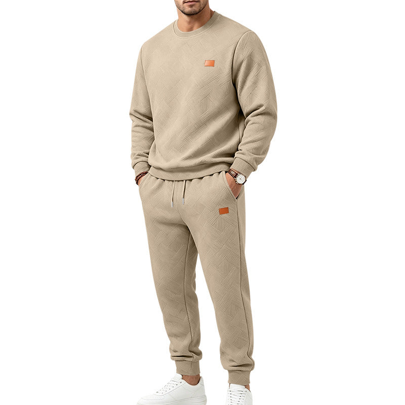 Men's Casual Textured Jacquard Sports Set