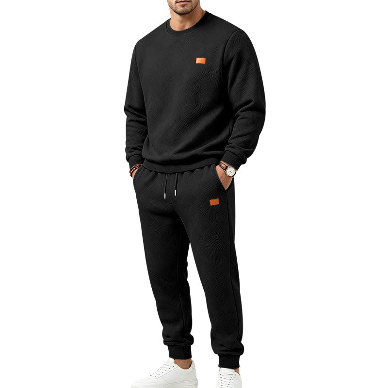 Men's Casual Textured Jacquard Sports Set