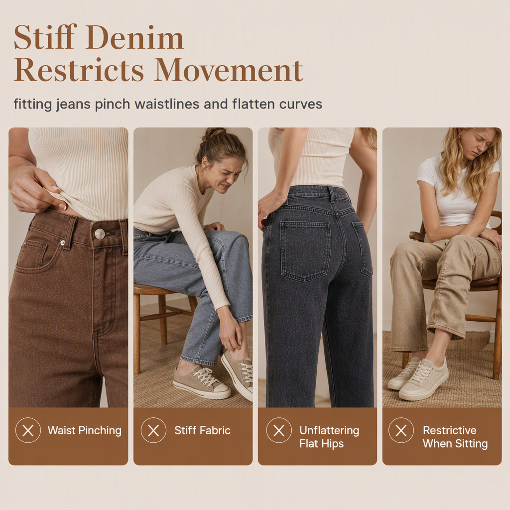 Women's Loose Fit Straight Leg Denim Jeans