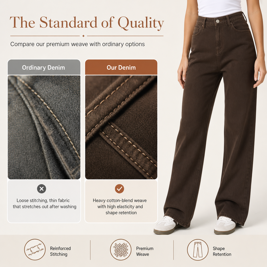 Women's Loose Fit Straight Leg Denim Jeans