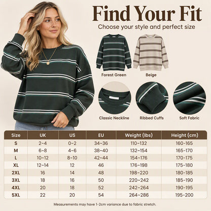 Women's Casual Crewneck Striped Top