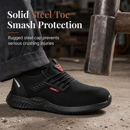 Men's Steel Toe Safety Shoes Breathable Work Boots Lightweight Puncture Resistant Protective Shoes