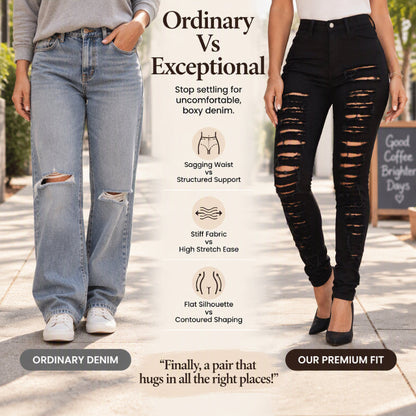 Women's High Stretch Ripped Skinny Jeans